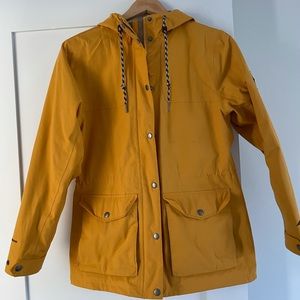 Eddie Bauer mustard yellow raincoat